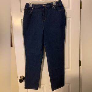 Denim & Co straight leg jeans with back elastic waist